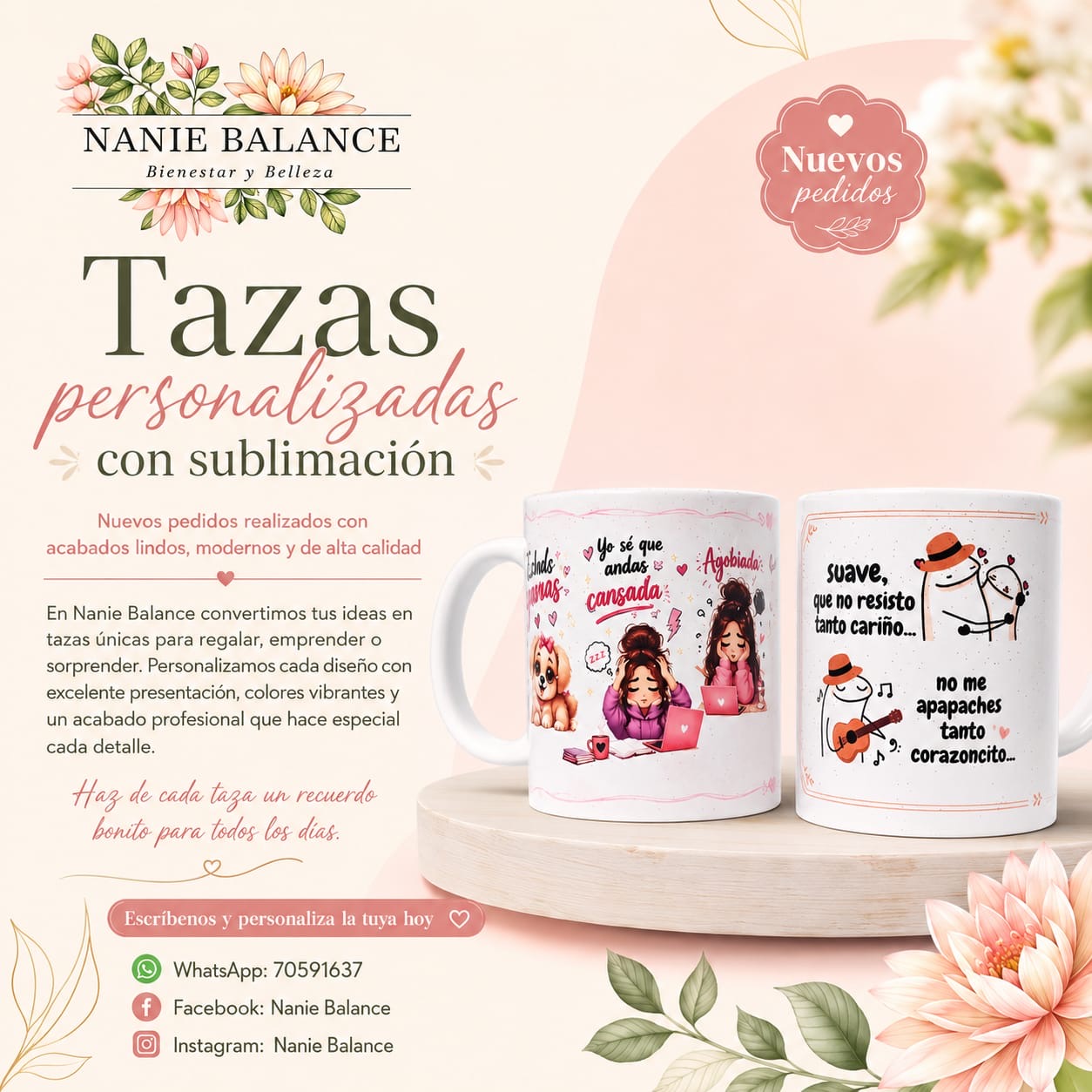 Tazas personalizadas con mensajes divertidos