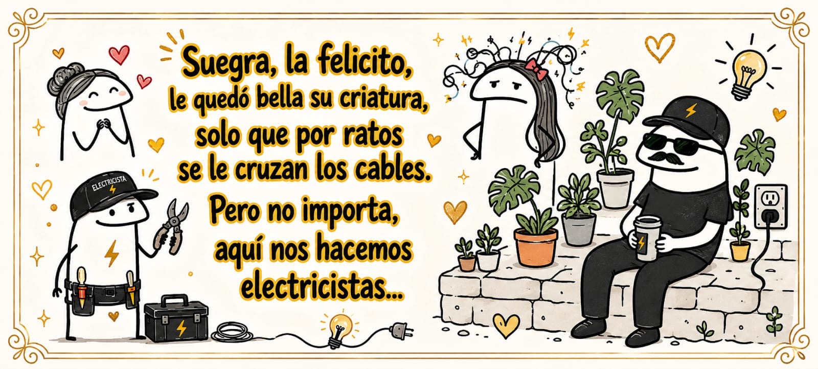 Diseño humorístico personalizado sobre electricistas