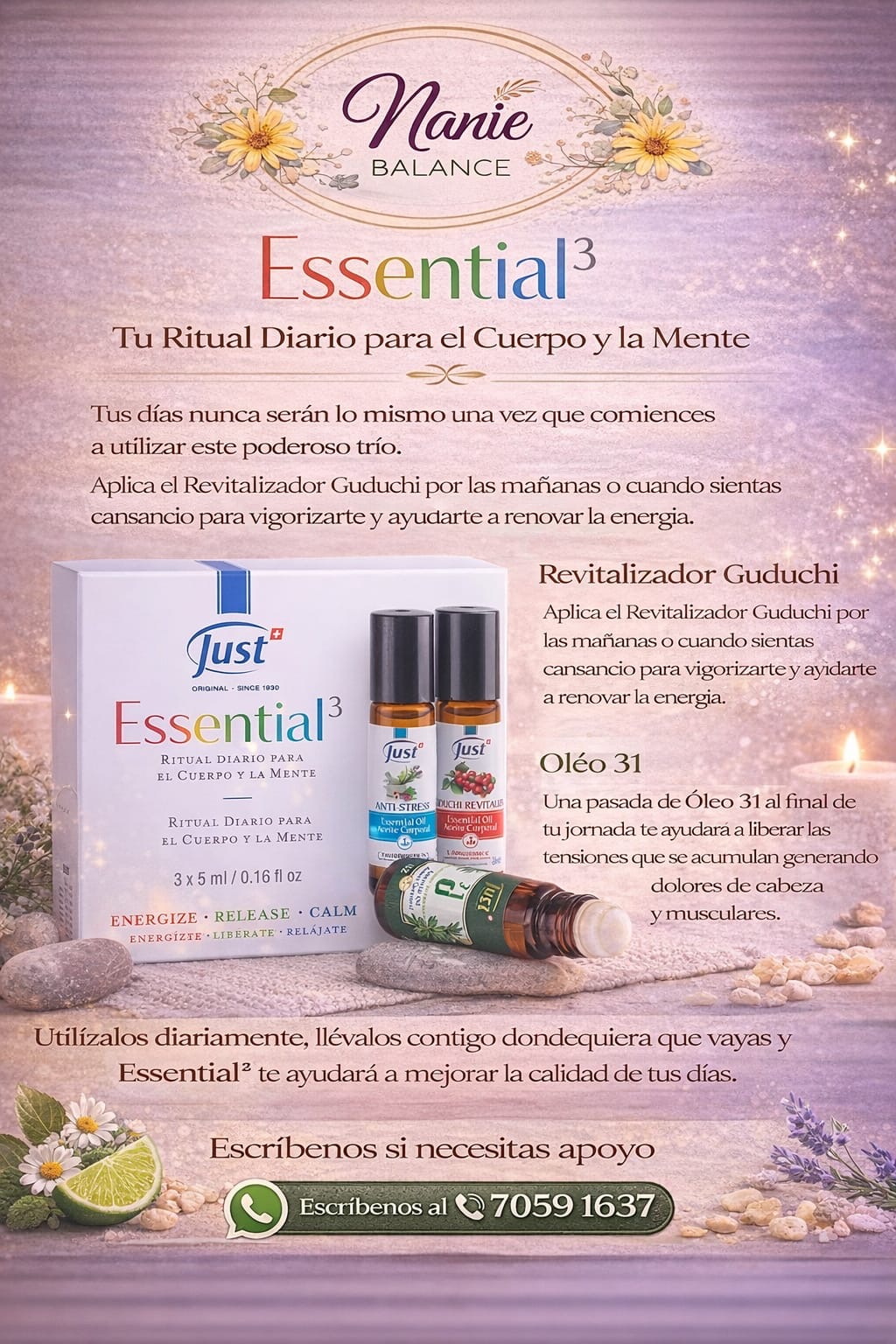 Essential 3 Just para el cuidado del cuerpo