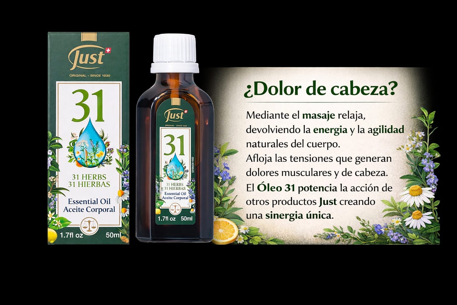 Óleo 31 Just y sus usos de bienestar