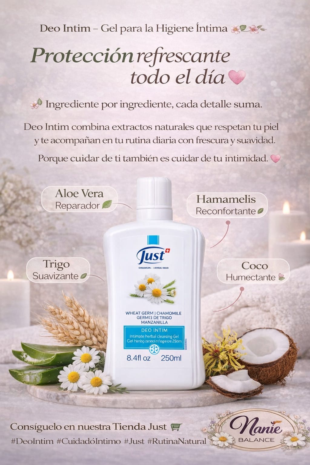 Protección refrescante con loción de coco Just
