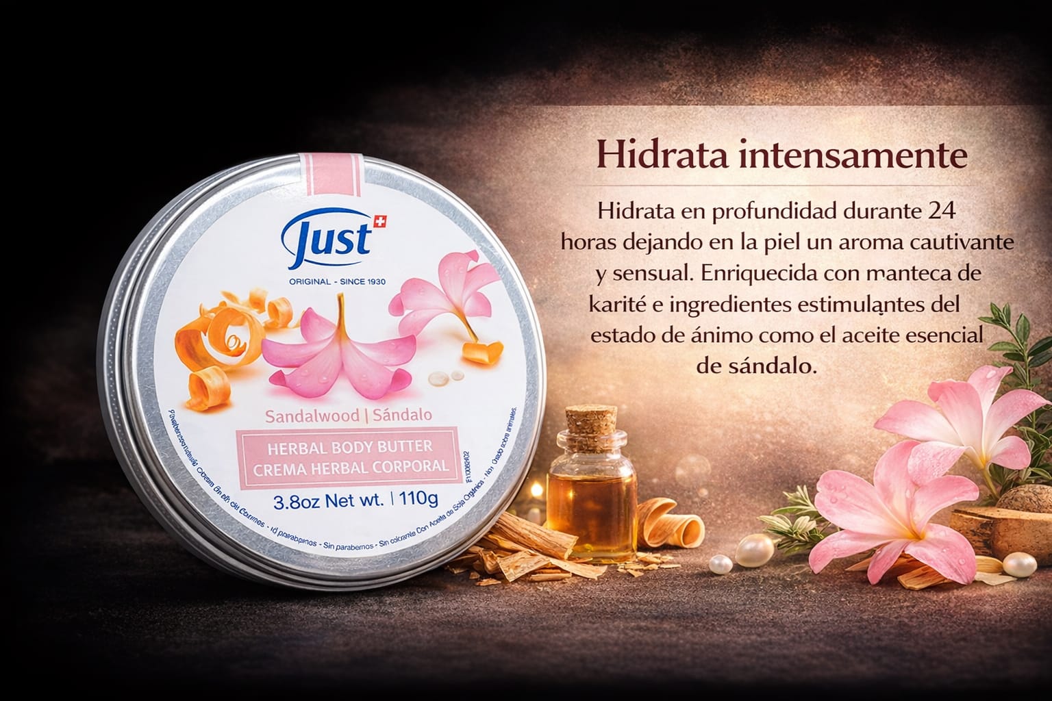 Tratamiento de hidratación intensa con sándalo Just