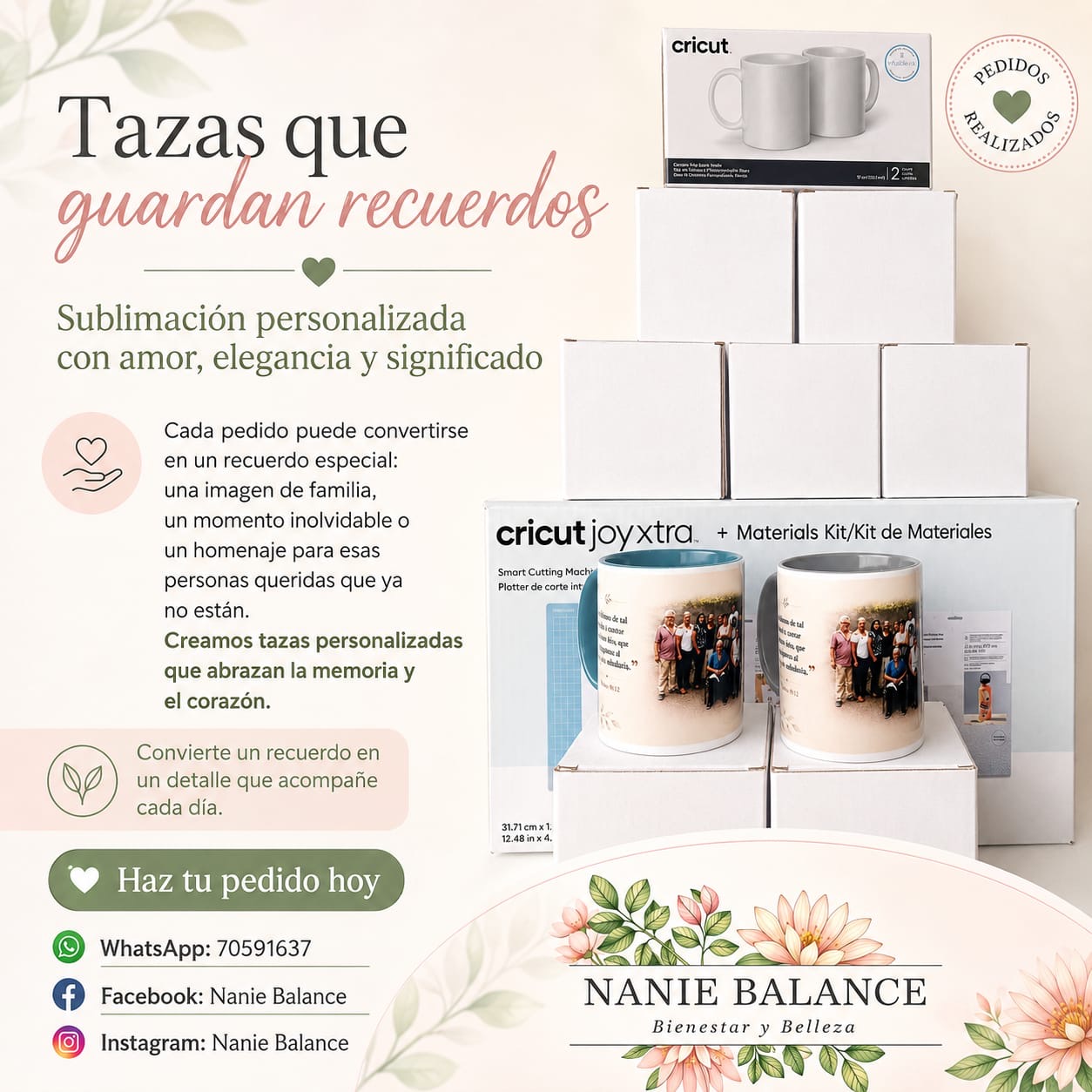 Tazas sublimadas que guardan recuerdos creadas por Nanie Balance